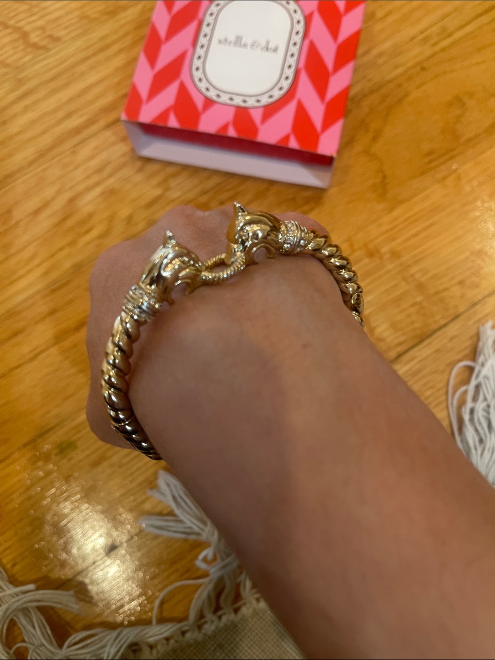 Stella & Dot Gold Twisted Animal Head Bracelet - Picture 2 of 6